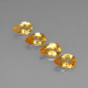 Gemas de citrino amarillo natural de  ct, en forma de pera, VVS