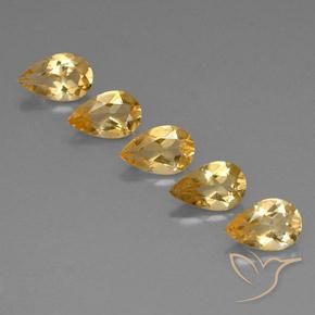 Gemas de Citrino Dorado natural de 3.25 ct, En forma de pera, VVS-VS