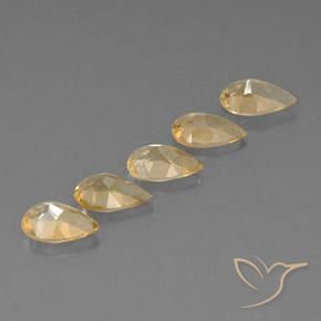 Gemas de Citrino Dorado natural de 3.25 ct, En forma de pera, VVS-VS