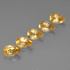 Gemas de citrino amarillo natural de 4,14 ct, en forma de pera, VVS