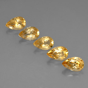 Gemas de citrino amarillo natural de 4,14 ct, en forma de pera, VVS