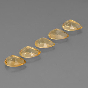 Gemas de citrino amarillo natural de 4,14 ct, en forma de pera, VVS