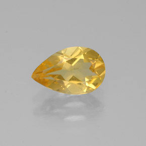 Citrino amarillo natural de 0,65 ct, en forma de pera, VVS