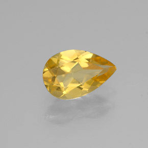 Citrino amarillo natural de 0,65 ct, en forma de pera, VVS
