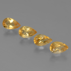 Gemas de citrino dorado natural de 2,85 ct, en forma de pera, VVS