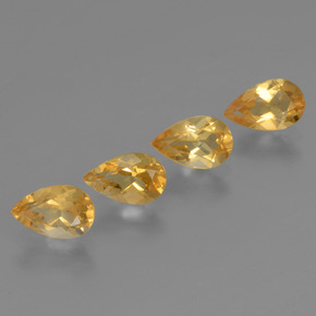 Gemas de citrino dorado natural de 2,85 ct, en forma de pera, VVS