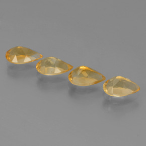 Gemas de citrino dorado natural de 2,85 ct, en forma de pera, VVS