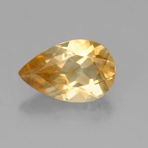 Citrino amarillo natural de 0,70 ct, en forma de pera, VVS