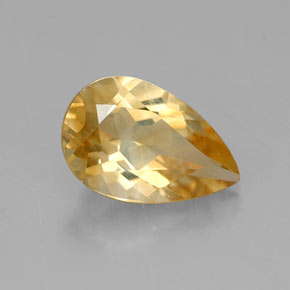 Citrino amarillo natural de 0,70 ct, en forma de pera, VVS