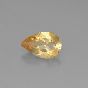 Citrino amarillo natural de 0,74 ct, en forma de pera, VVS