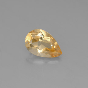 Citrino amarillo natural de 0,69 ct, en forma de pera, VVS