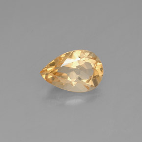 Citrino amarillo natural de 0,69 ct, en forma de pera, VVS