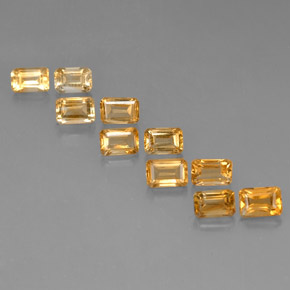 Gemas de citrino amarillo natural de  ct, corte esmeralda, VVS