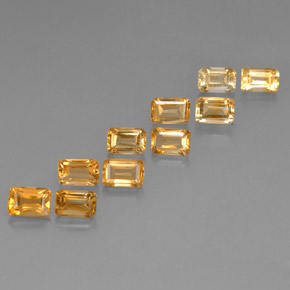 Gemas de citrino amarillo natural de  ct, corte esmeralda, VVS
