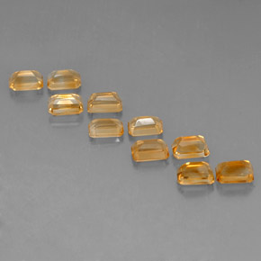 Gemas de citrino amarillo natural de  ct, corte esmeralda, VVS