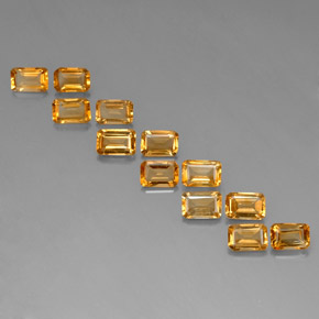 Gemas de citrino amarillo natural de  ct, corte esmeralda, VVS