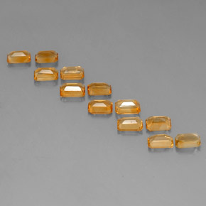 Gemas de citrino amarillo natural de  ct, corte esmeralda, VVS