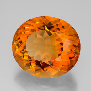 Citrino naranja natural de 11,01 ct, corte óvalo, IF