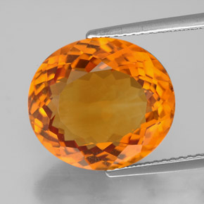 Citrino naranja natural de 8,94 ct, corte óvalo, IF
