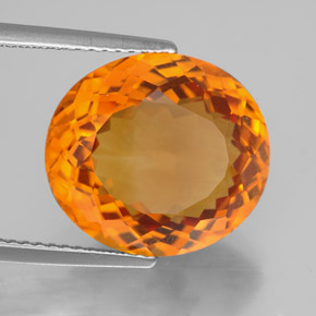 Citrino naranja natural de 8,94 ct, corte óvalo, IF