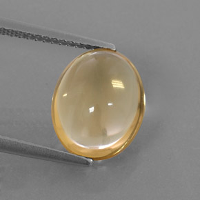 Citrino amarillo natural de 3,55 ct, corte óvalo, transparente