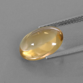 Citrino amarillo natural de 3,55 ct, corte óvalo, transparente