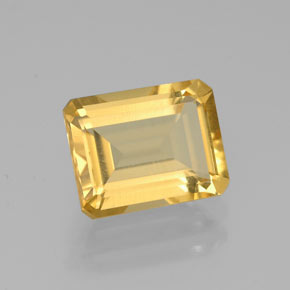 Citrino amarillo natural de 2,23 ct, corte esmeralda, VS