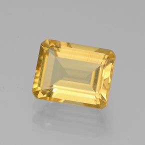 Citrino amarillo natural de 2,23 ct, corte esmeralda, VS