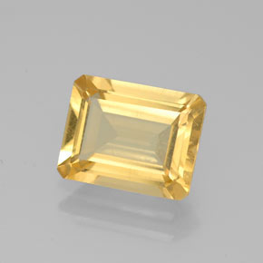 Citrino amarillo natural de 1,92 ct, corte esmeralda, VS