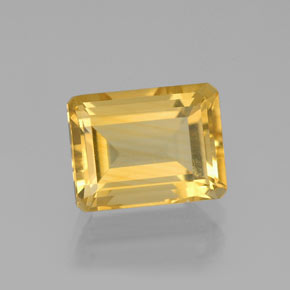 Citrino amarillo natural de 2,29 ct, corte esmeralda, VS