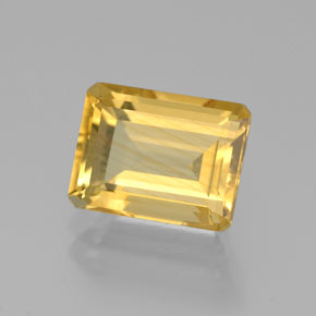 Citrino amarillo natural de 2,29 ct, corte esmeralda, VS