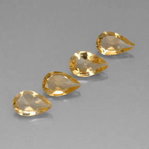 Gemas de citrino amarillo natural de  ct, en forma de pera, VVS-VS