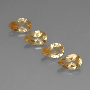 Gemas de citrino amarillo natural de  ct, en forma de pera, VVS-VS