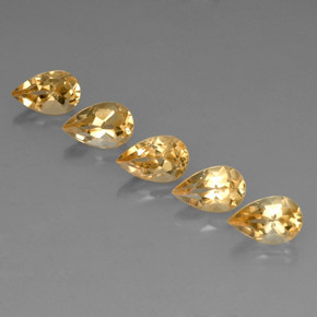 Gemas de citrino amarillo natural de 4,35 ct, en forma de pera, VVS-VS