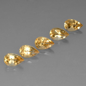 Gemas de citrino amarillo natural de 4,35 ct, en forma de pera, VVS-VS