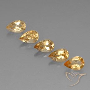 4.20ctw Natural Medium-Light Orange-Gold  Citrino, En forma de pera, VVS-VS