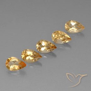 Gemas de Citrino Medium-Light Orange-Gold  natural de 4.20 ct, En forma de pera, VVS-VS