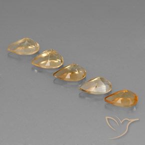 Gemas de Citrino Medium-Light Orange-Gold  natural de 4.20 ct, En forma de pera, VVS-VS