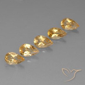 Gemas de Citrino Dorado natural de 4.02 ct, En forma de pera, VVS-VS