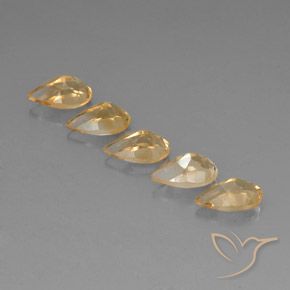 Gemas de Citrino Dorado natural de 4.02 ct, En forma de pera, VVS-VS