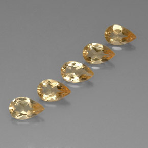 Gemas de Citrino Dorado natural de 3.52 ct, En forma de pera, VVS-VS