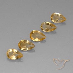 Gemas de Citrino Light Orange-Gold  natural de 3.40 ct, En forma de pera, VVS-VS