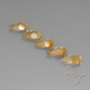 Gemas de Citrino Light Orange-Gold  natural de 3.40 ct, En forma de pera, VVS-VS