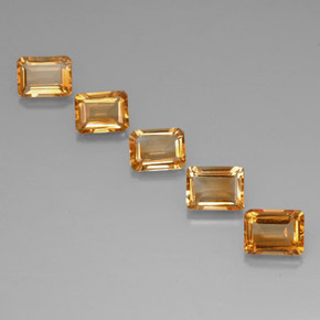 Gemas de citrino dorado natural de 7,26 ct, corte esmeralda, VVS-VS