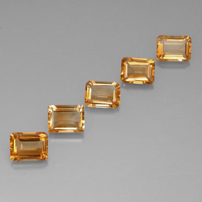 Gemas de citrino dorado natural de 7,26 ct, corte esmeralda, VVS-VS