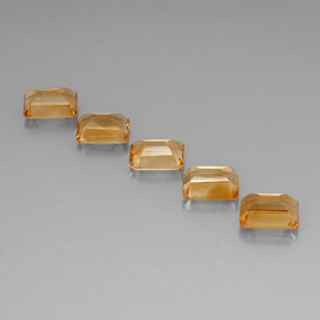 Gemas de citrino dorado natural de 7,26 ct, corte esmeralda, VVS-VS