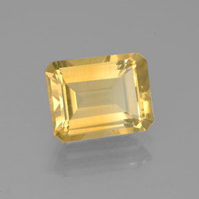 Citrino amarillo natural de 2,05 ct, corte esmeralda, VS