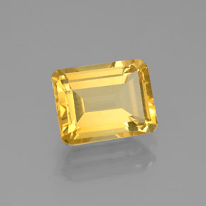 Citrino amarillo natural de 2,06 ct, corte esmeralda, VS