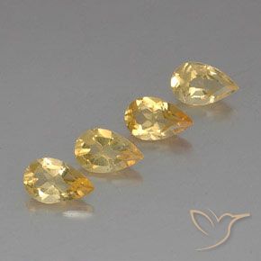 Gemas de Citrino Medium Gold  natural de 2.87 ct, En forma de pera, VVS-VS