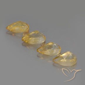 Gemas de Citrino Dorado claro natural de 3.46 ct, En forma de pera, VVS-VS